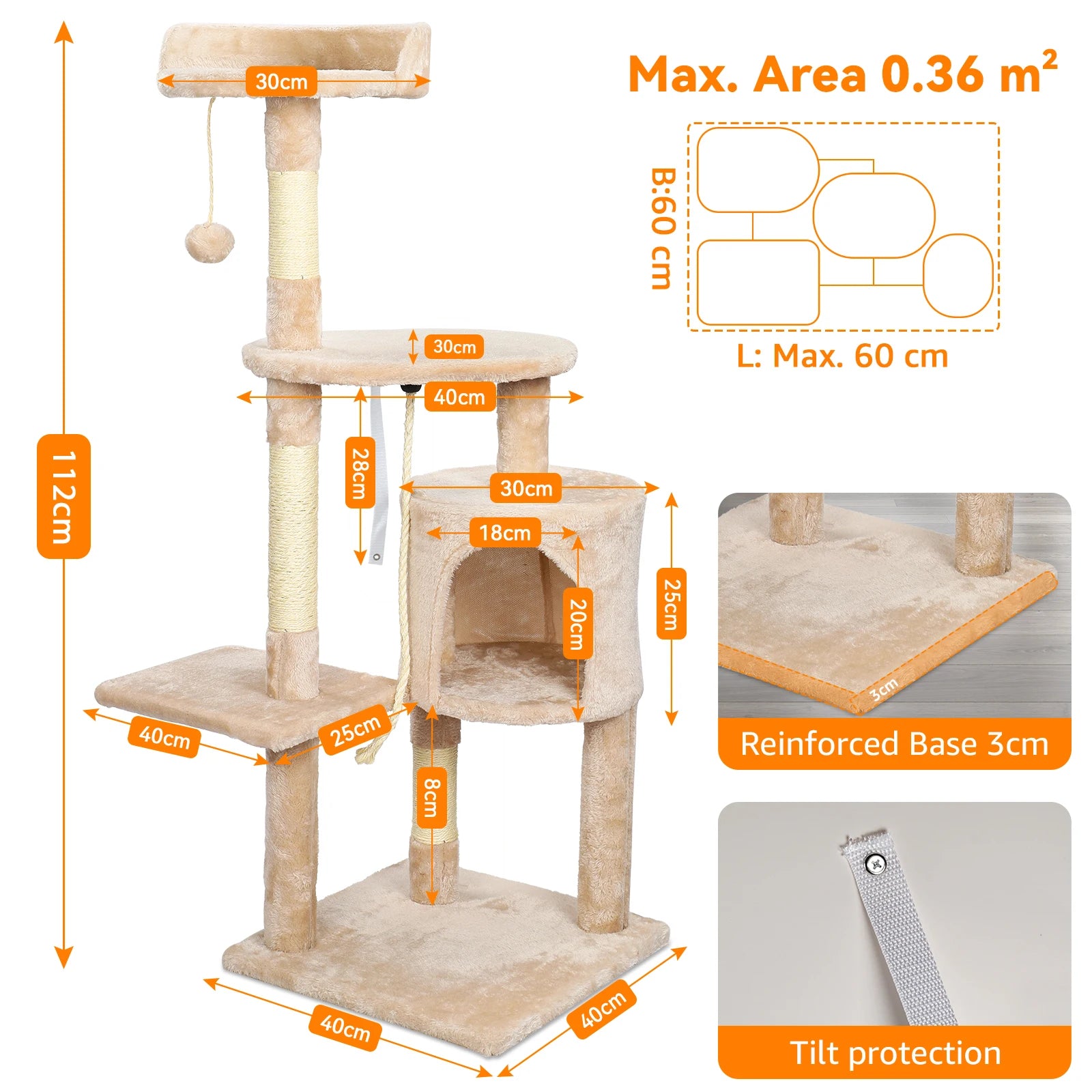 Multi-Tier Cat Tree with Scratching Posts