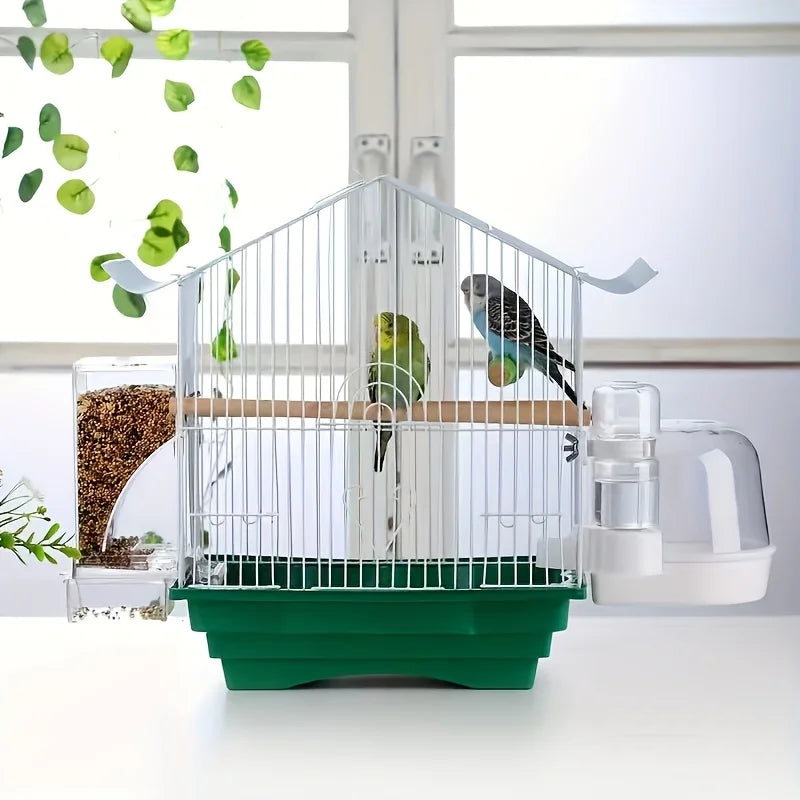 Transparent Acrylic Bird Feeder, Spill-Proof Seed Dispenser.