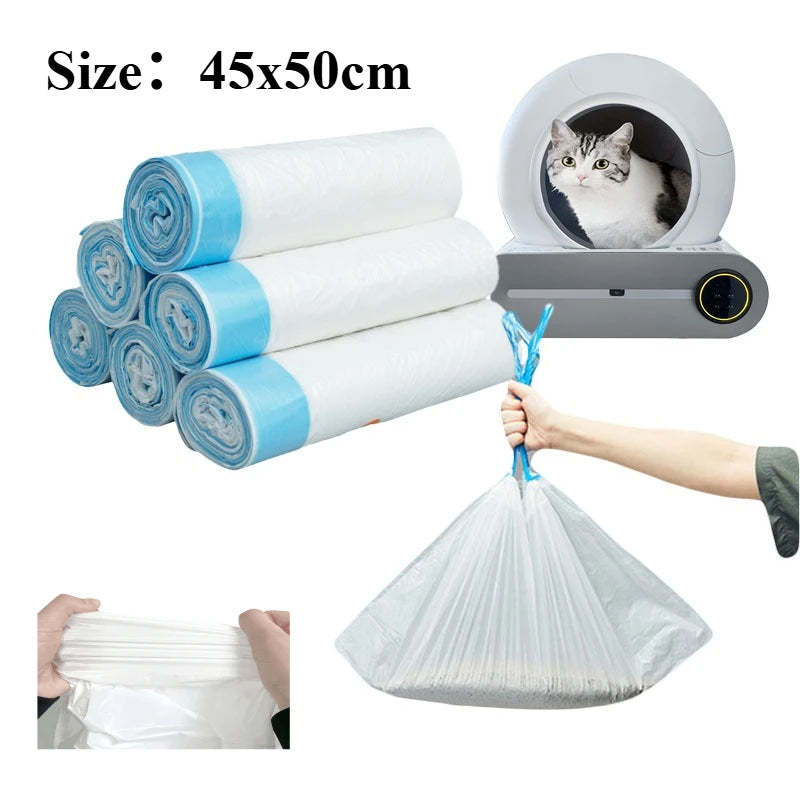 Drawstring bin bags for easy litter tray cleaning.
