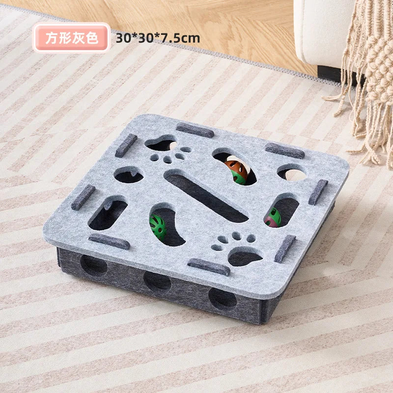 Scratching post and activity block for cats.