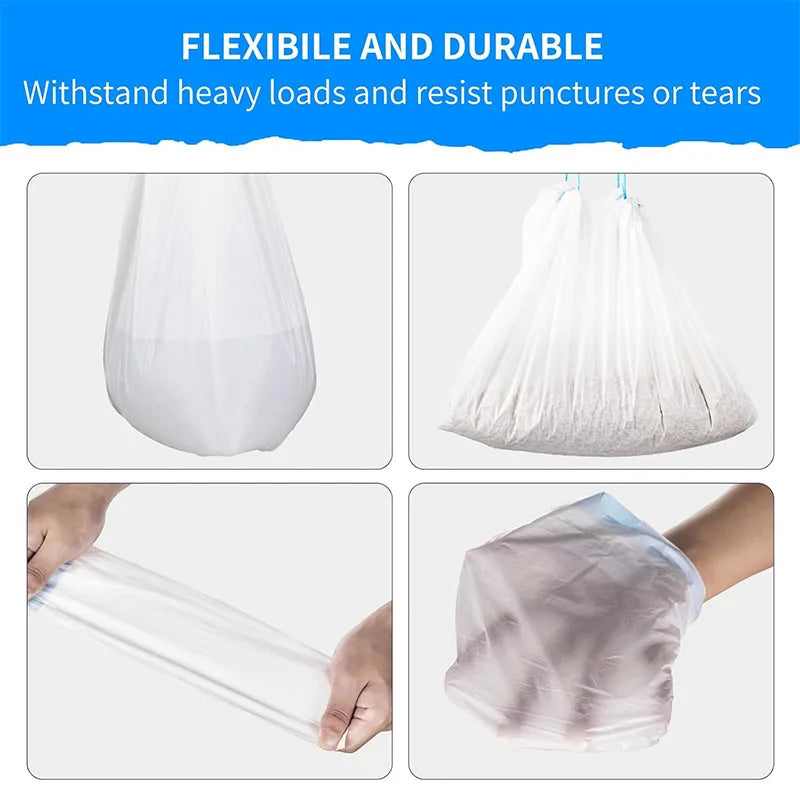 Drawstring bin bags for easy litter tray cleaning.