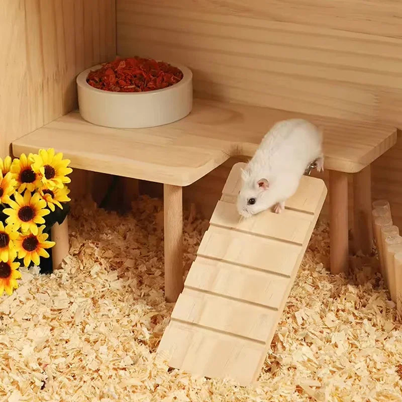 Small pet wooden ladder and platform