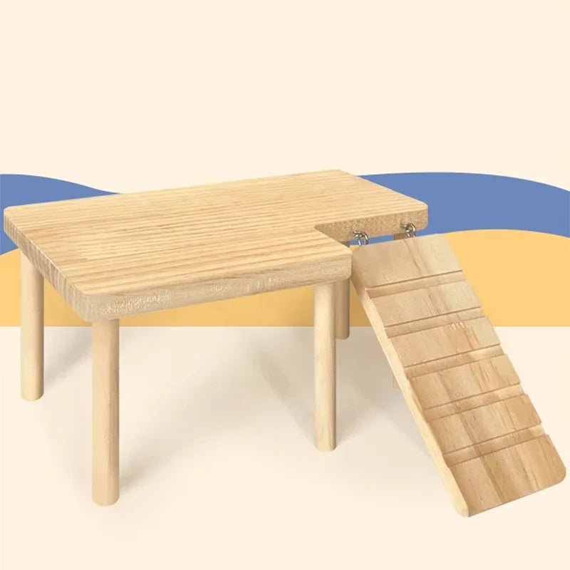 Small pet wooden ladder and platform