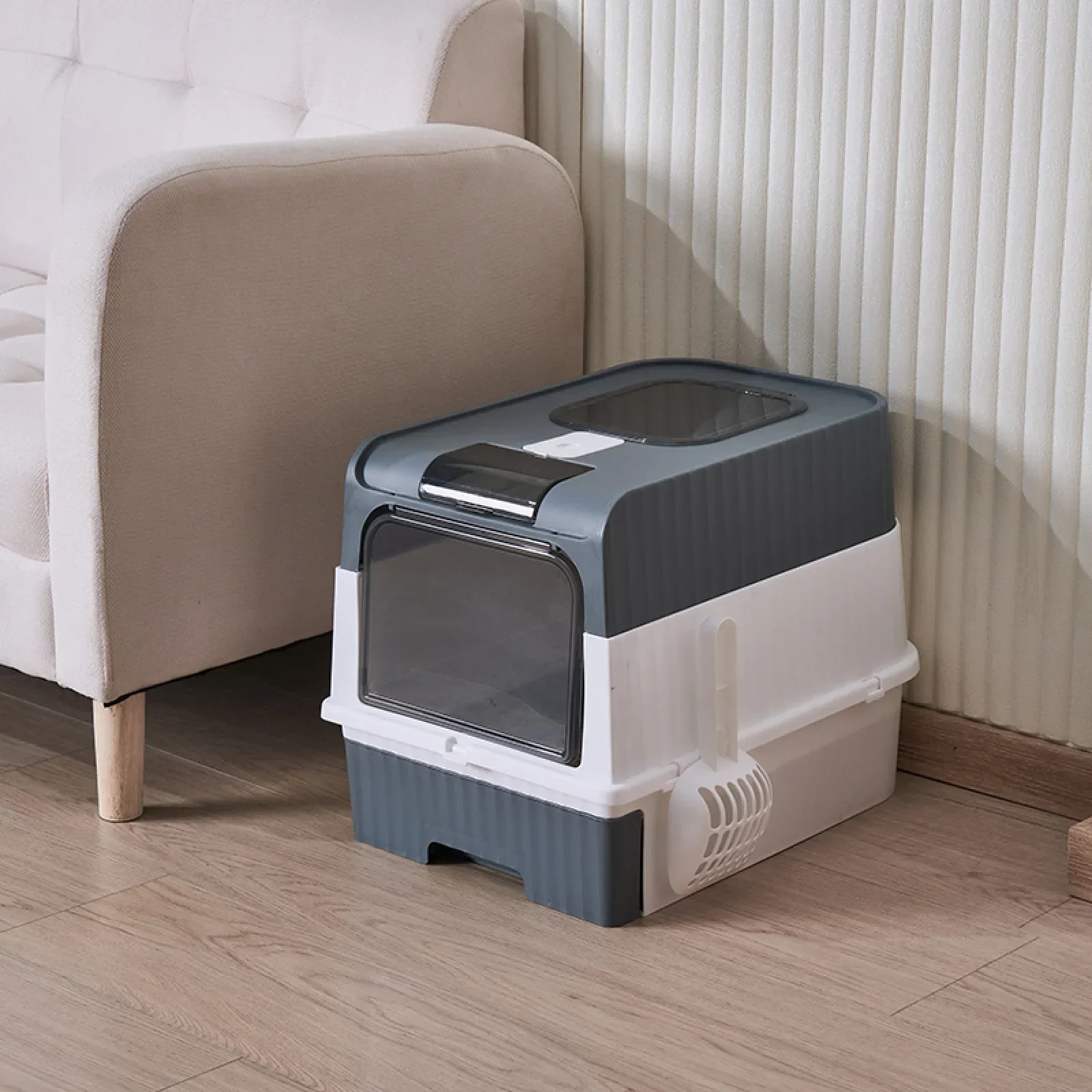 Cat Toilet Fully Enclosed, Drawer Style Easy To Clean.