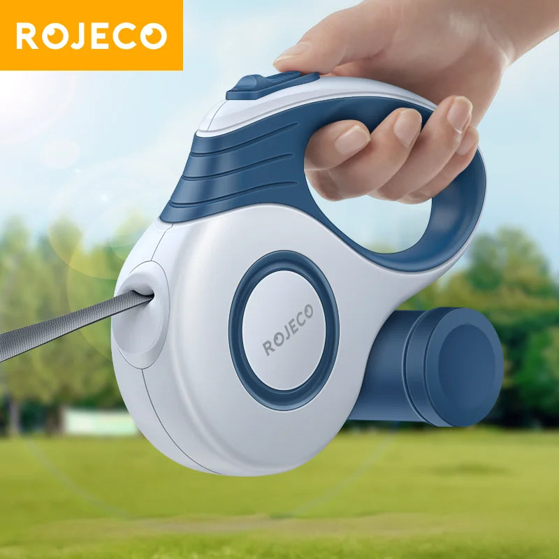 ROJECO Automatic Retractable Dog Lead 3M & 5M with poo bag holder