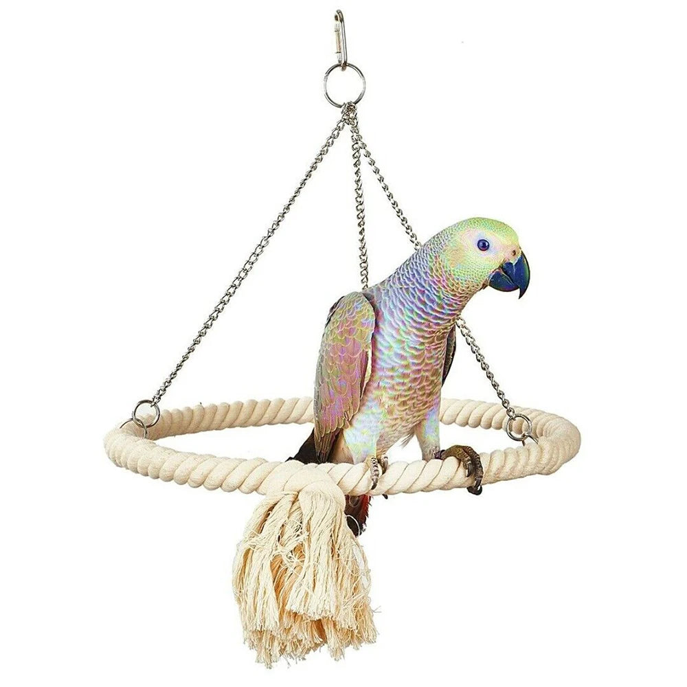 Rope Ring Swing, Bird Hanging Cage Hammock.