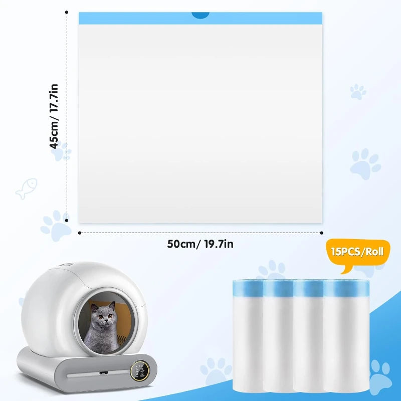 Drawstring bin bags for easy litter tray cleaning.