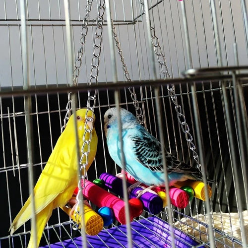 1pc Colorful Hanging Hammock Swing Toys for Pet Birds.