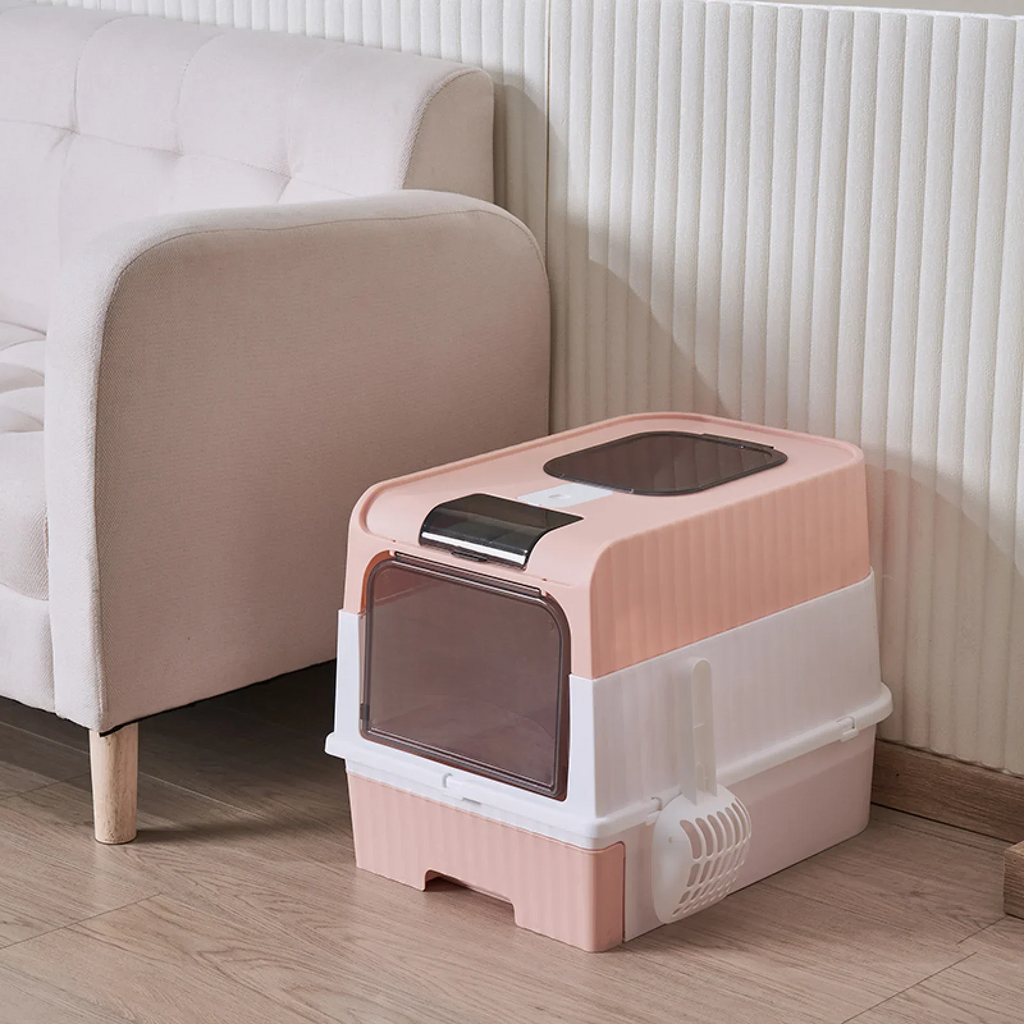 Cat Toilet Fully Enclosed, Drawer Style Easy To Clean.