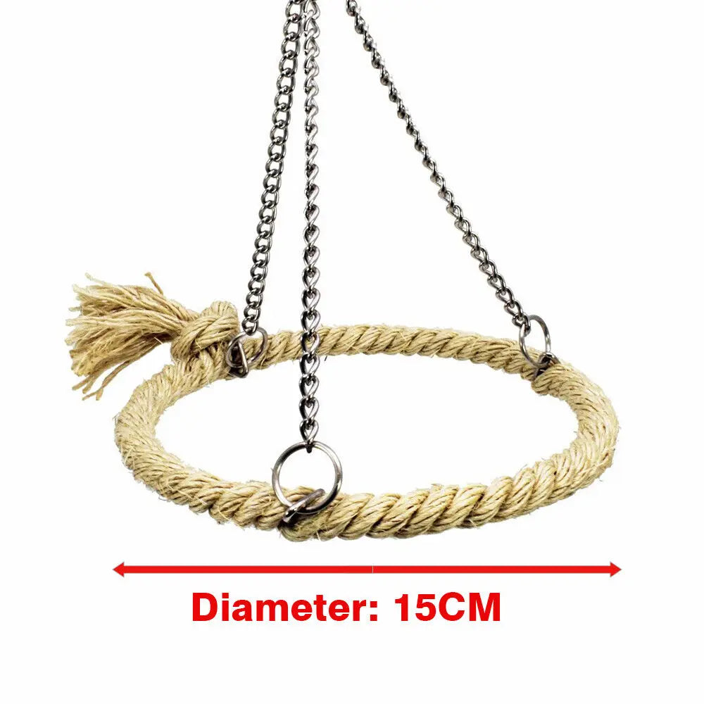 Rope Ring Swing, Bird Hanging Cage Hammock.