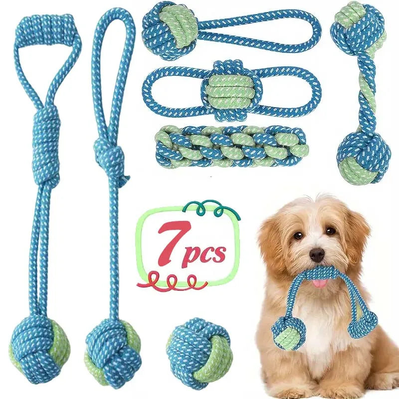 7pcs Dog Rope Chew Toys