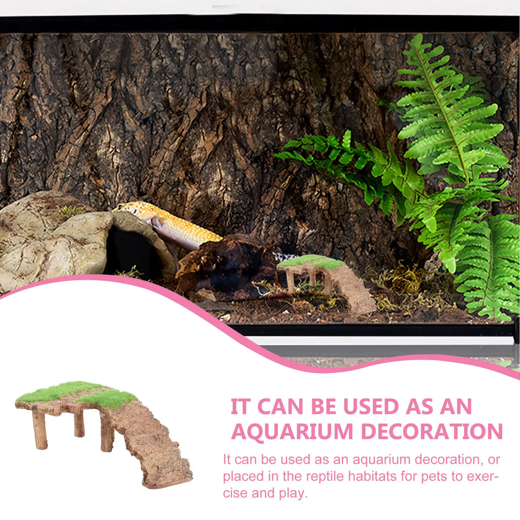 Resin reptile ornament basking area.