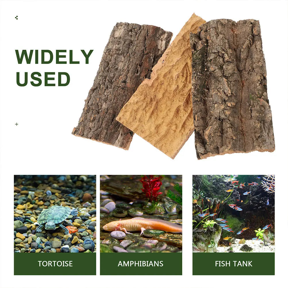 2Pcs Terrarium Cork Bark Decor for reptiles.