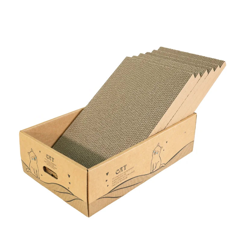 6-Pack Cat Scratching Posts, 13" Wide Extra Large, Reversible Cardboard Scratching Posts.