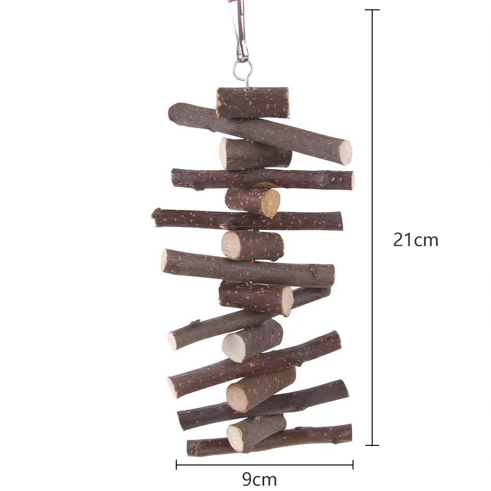 Small pet chew, climb and hide wooden toys.