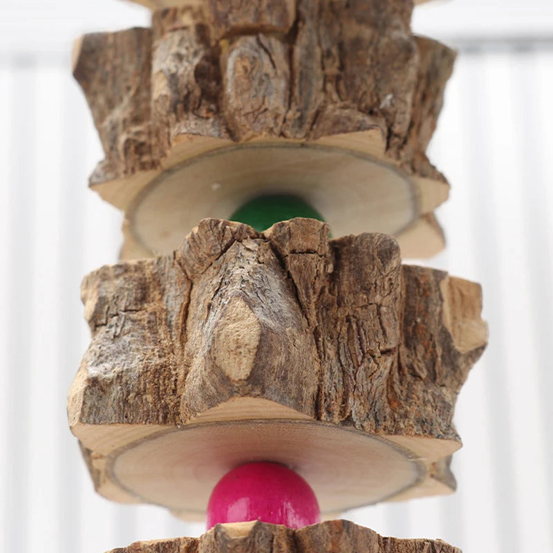 Natural Wooden bird hanging piece.