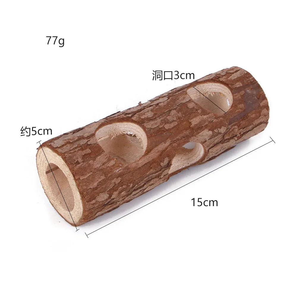 Small pet chew, climb and hide wooden toys.