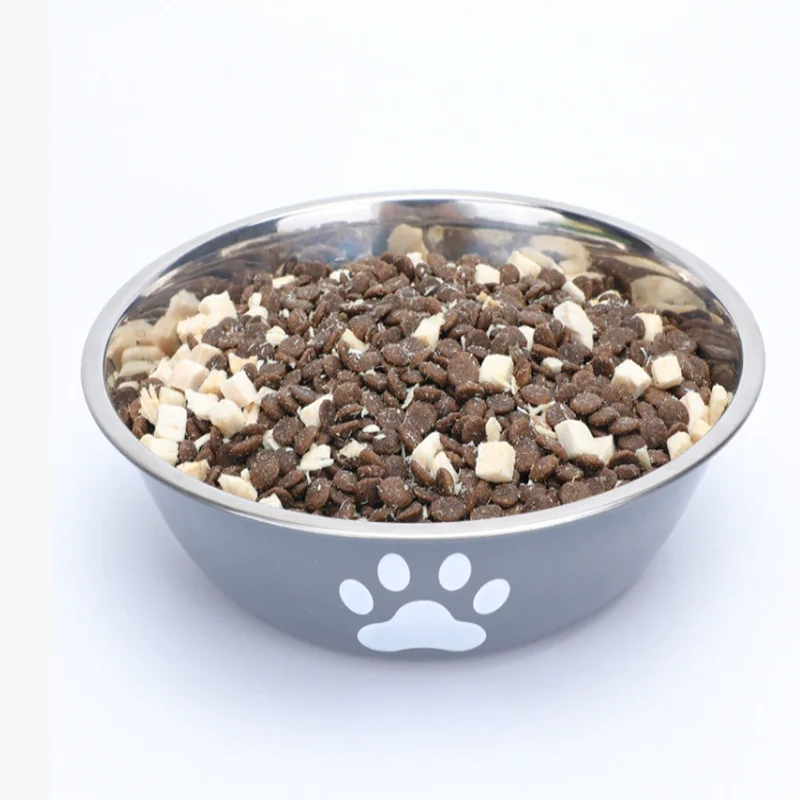 Large capacity stainless steel dog bowl anti-slip