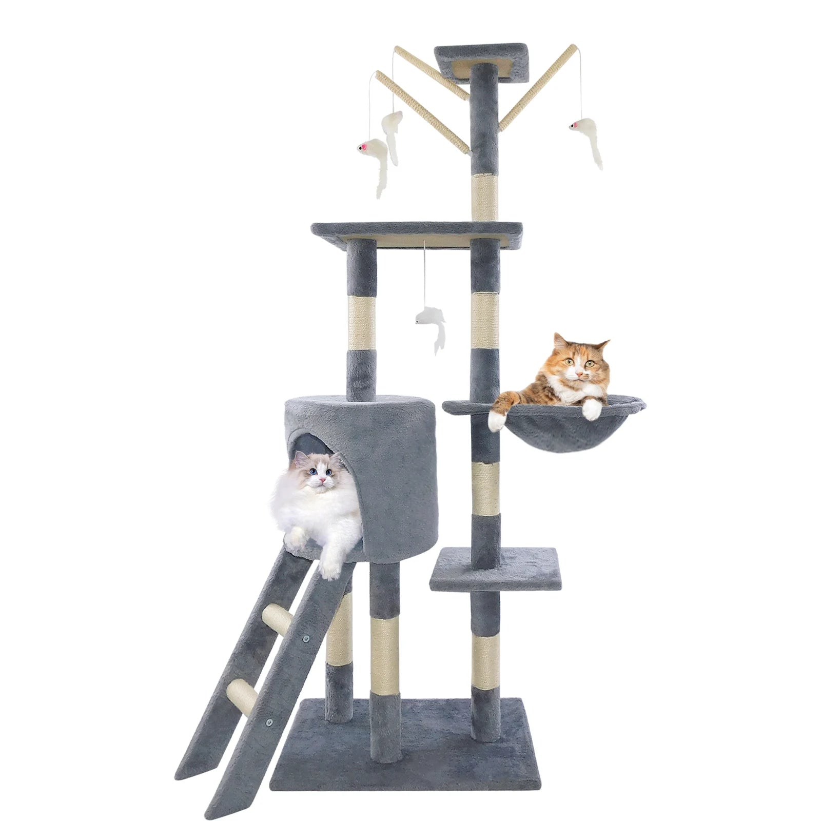 140cm Cat Tree Tower Scratching Posts Multilevel for climbing and playing.