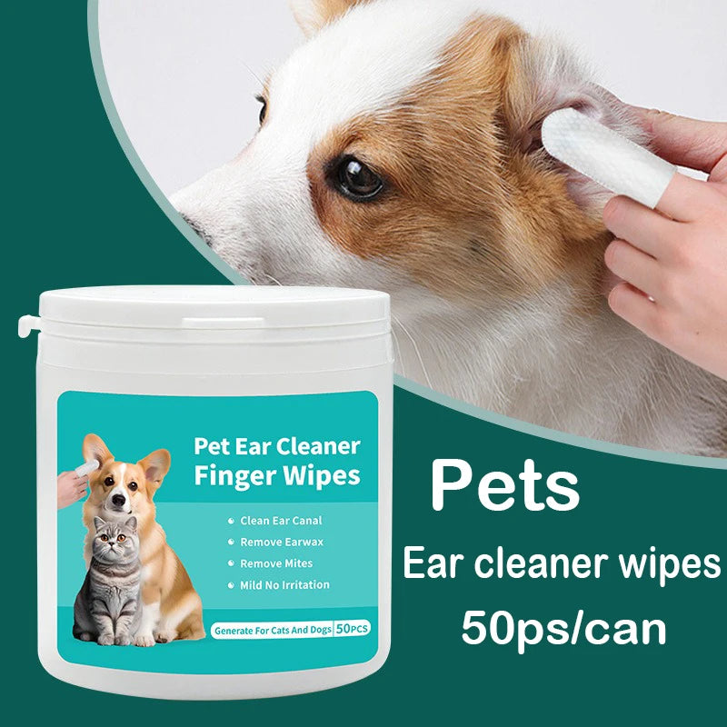 Ear cleaning wipes for dogs and cats.