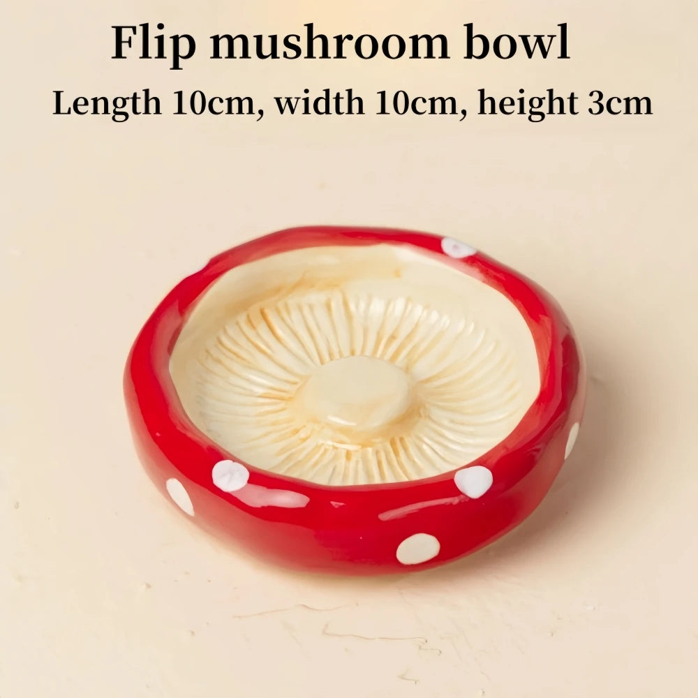 Mushroom Ceramic Hamster Hideout Water bottle.