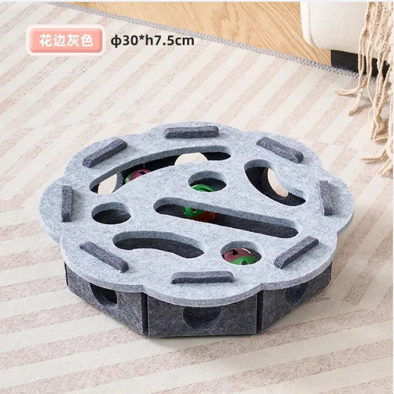 Scratching post and activity block for cats.