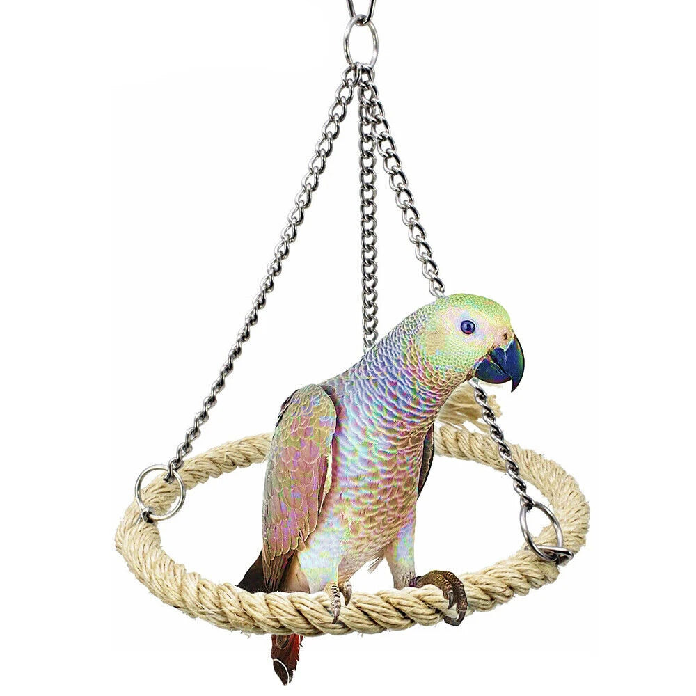 Rope Ring Swing, Bird Hanging Cage Hammock.