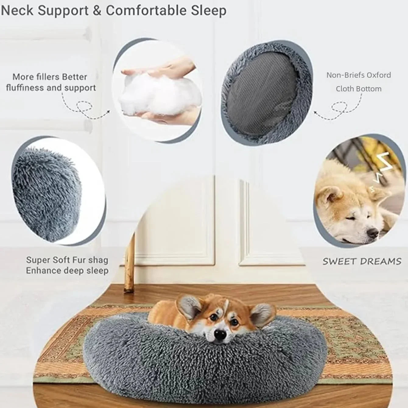 40-70cm round dog/cat beds.
