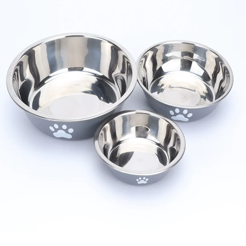 Large capacity stainless steel dog bowl anti-slip
