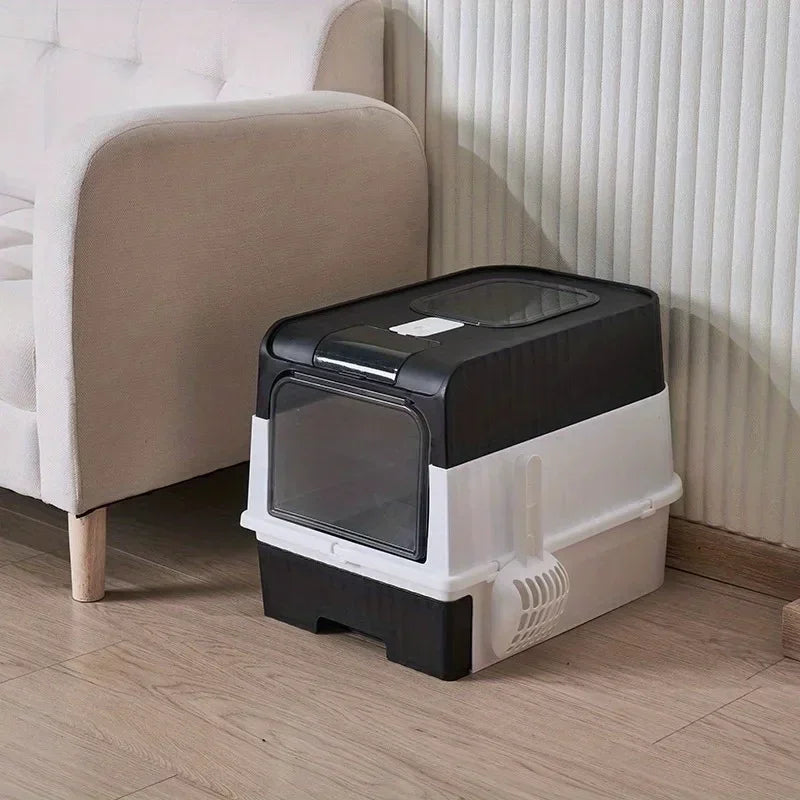 Cat Toilet Fully Enclosed, Drawer Style Easy To Clean.