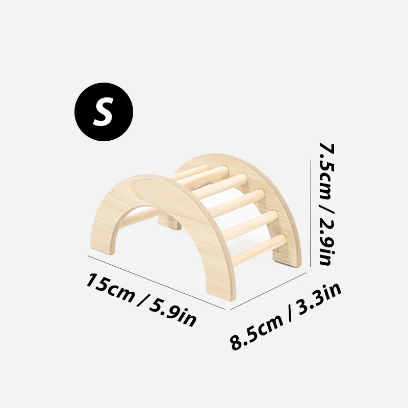 S/M/L Hamster Climbing Ladder Wooden Bridge