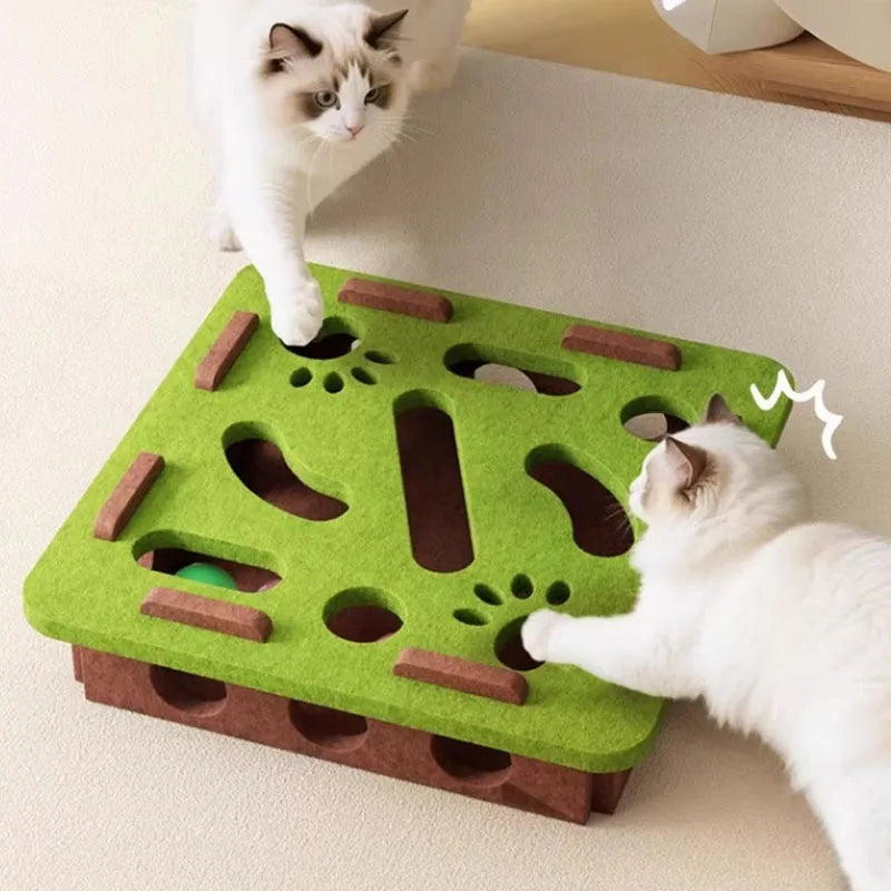 Scratching post and activity block for cats.