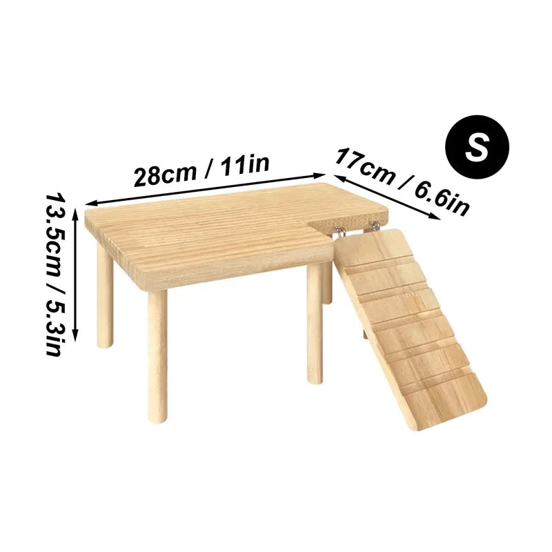 Small pet wooden ladder and platform