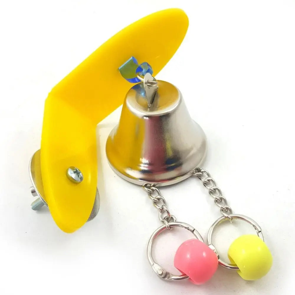 Metal, Acrylic bird bell toy.