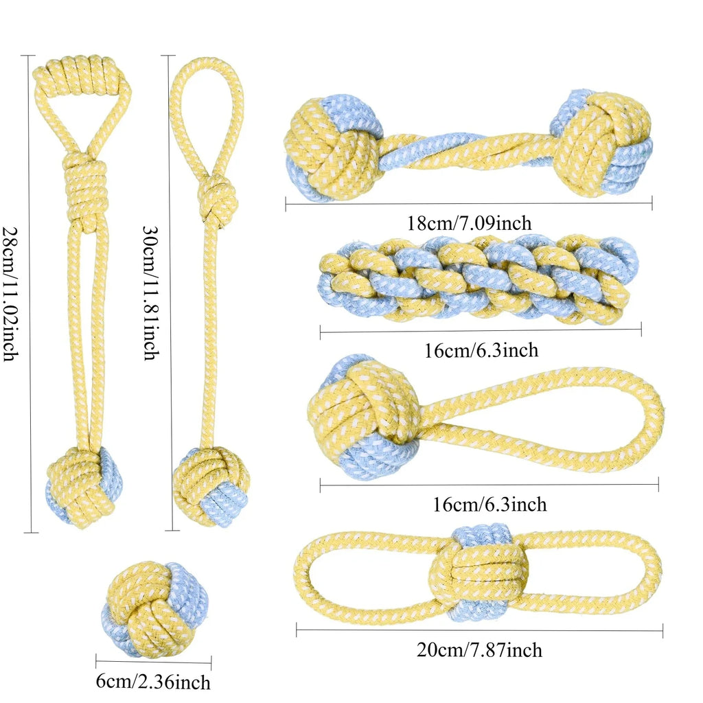 7pcs Dog Rope Chew Toys