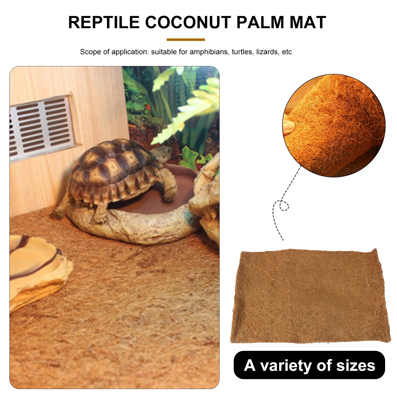 Reptile enclosure Coconut fibre mat.