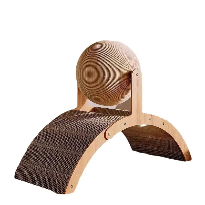 2 In 1 Wooden Cat Scratching Ball & Scratch Board.