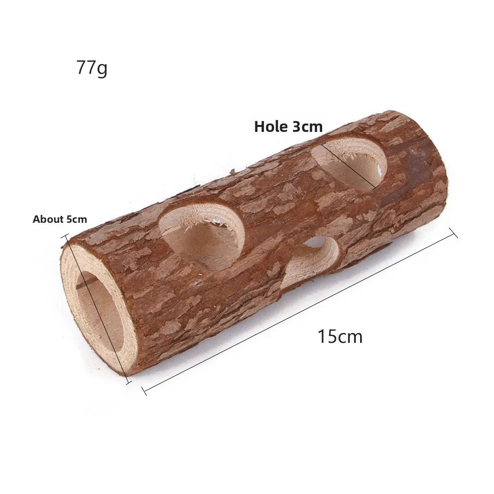 Small pet chew, climb and hide wooden toys.