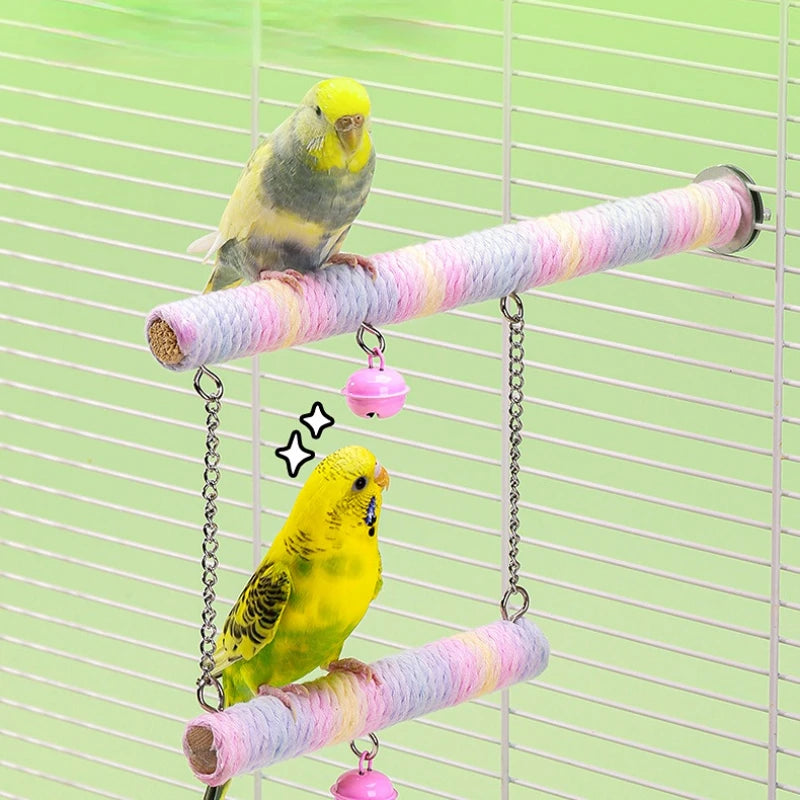 Multi colour bird swing
