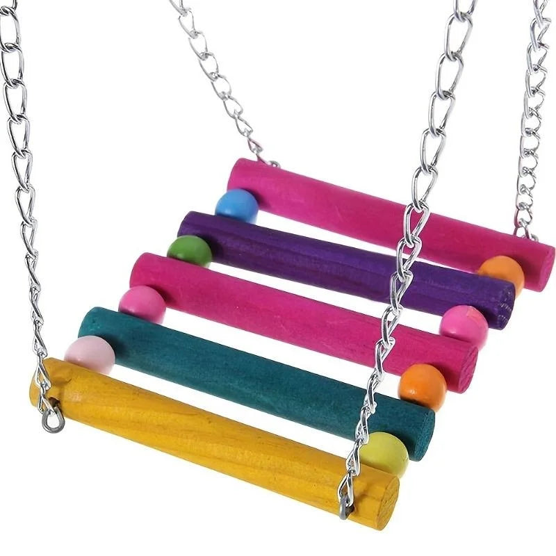 1pc Colorful Hanging Hammock Swing Toys for Pet Birds.