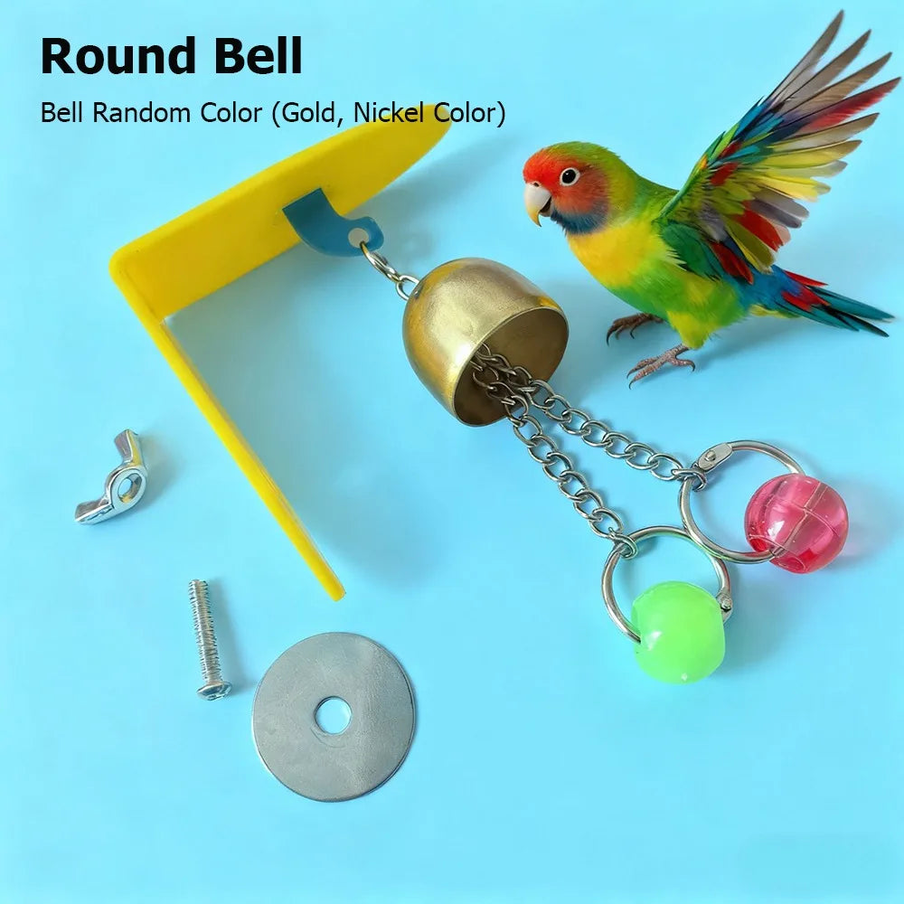 Metal, Acrylic bird bell toy.