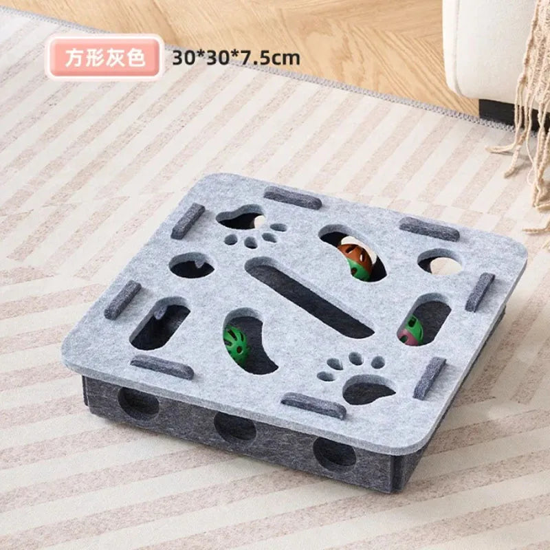 Scratching post and activity block for cats.
