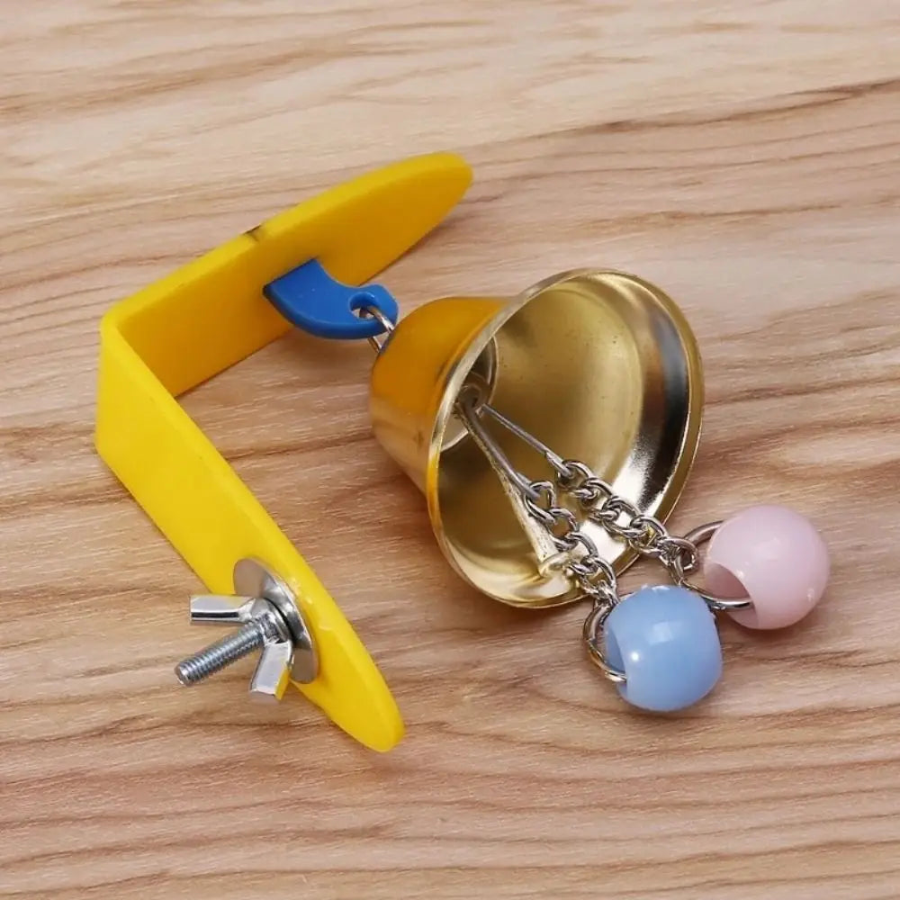 Metal, Acrylic bird bell toy.