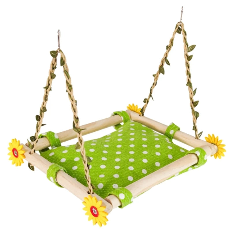 Bird hammock for swinging or perching.