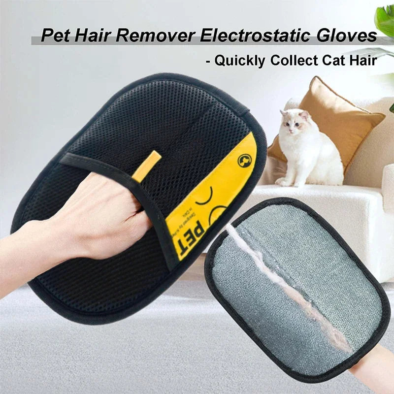 Pet Grooming Glove – Gentle Fur Removal for Cats & Dogs