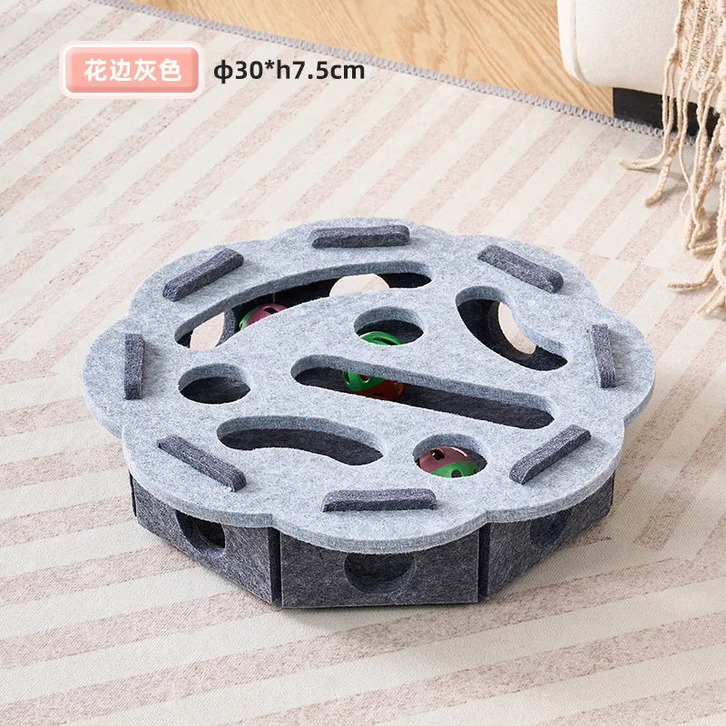 Scratching post and activity block for cats.