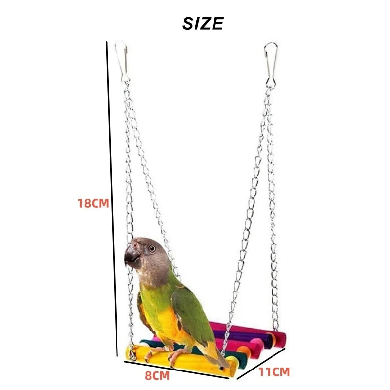 1pc Colorful Hanging Hammock Swing Toys for Pet Birds.