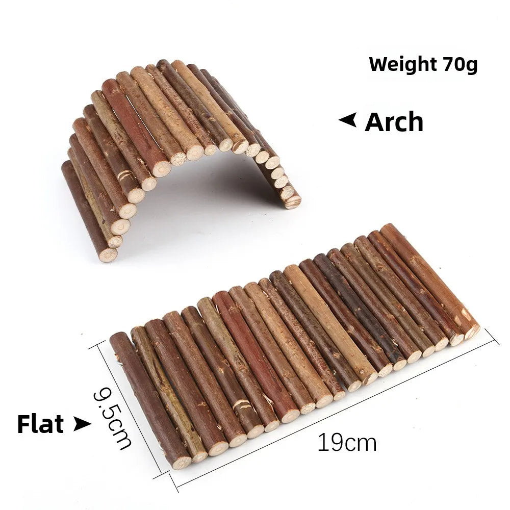 Small pet chew, climb and hide wooden toys.