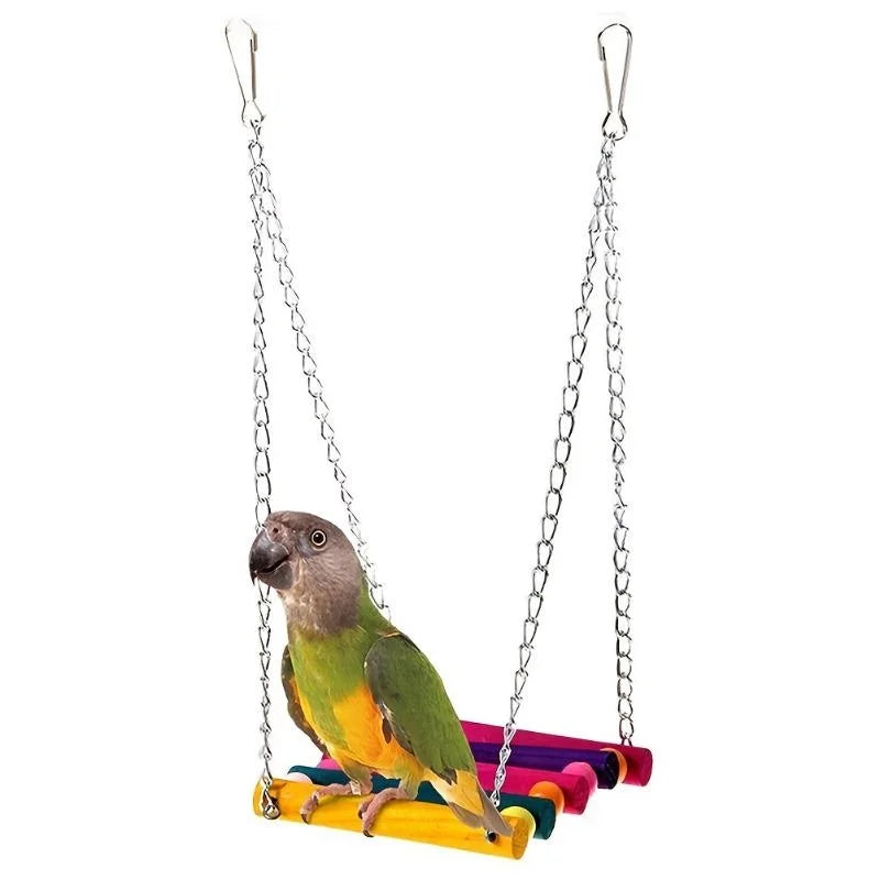 1pc Colorful Hanging Hammock Swing Toys for Pet Birds.