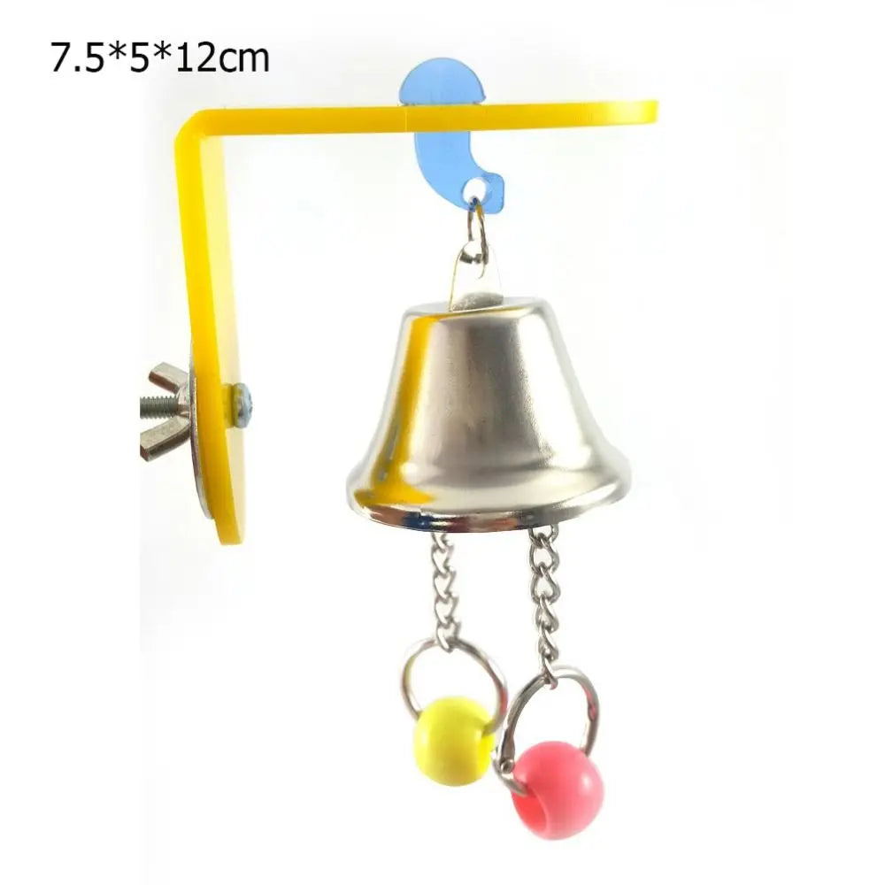 Metal, Acrylic bird bell toy.